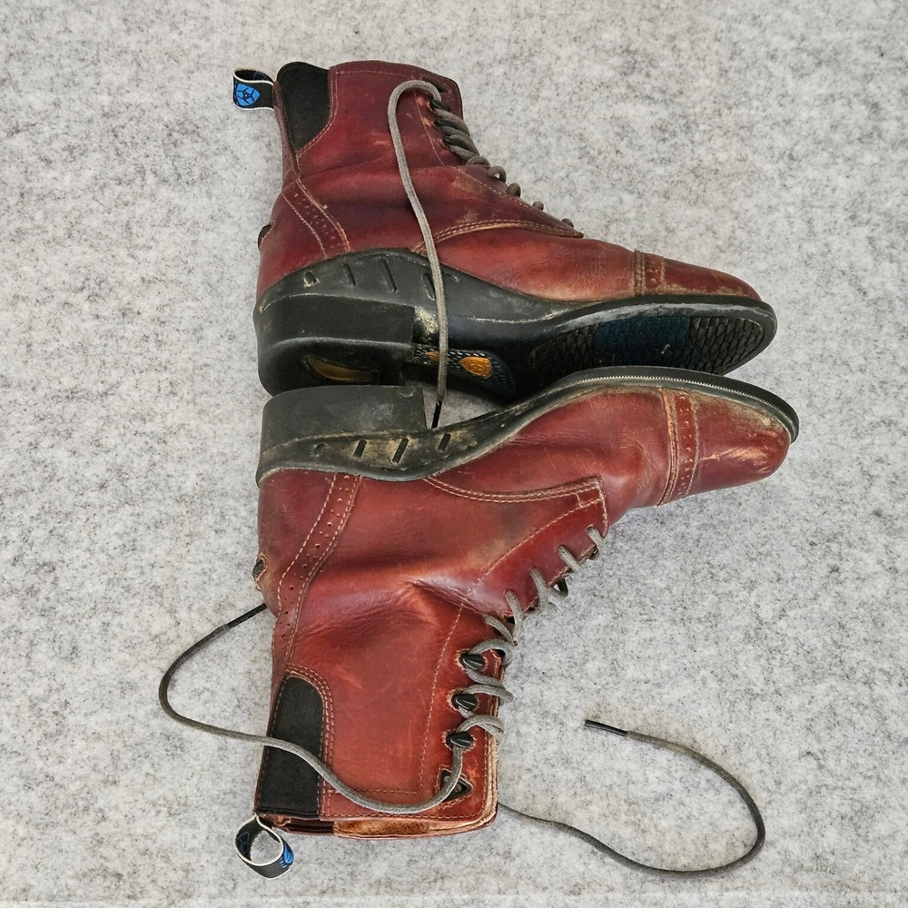 Ariat Heritage Paddock Boots Womens 7B Burgundy Leather Lace Up Cap Toe - Picture 6 of 11